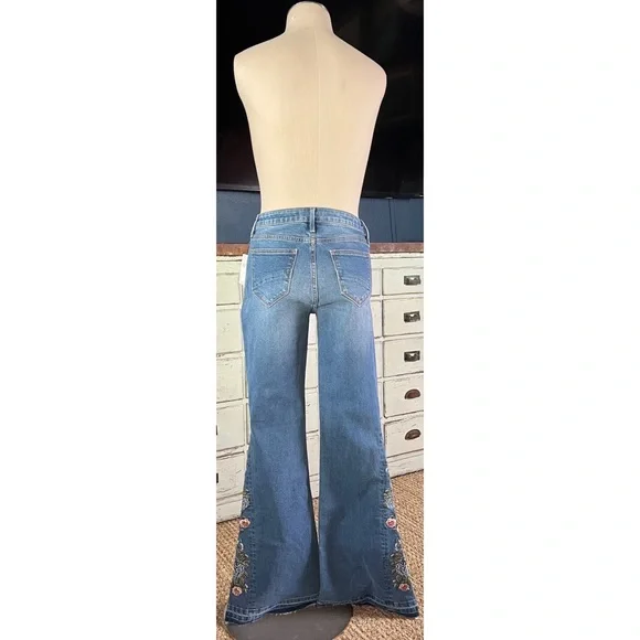 Anthropologie Driftwood Embroidered Flare Jeans Size 26 - Picture 12 of 14